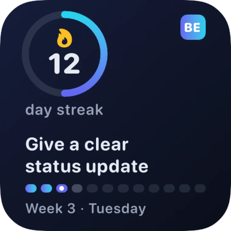 The small widget: the streak and today's step